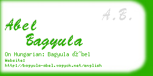 abel bagyula business card